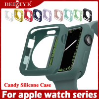 เคส สําหรับ For apple watch 41 มม. 45 มม. 38 มม. 40 มม. 42 มม. 44 มม. หุ้มซิลิโคนสีสันอ่อนสำหรับ For apple watch series 9 8 7 se 6 5 เคสซิลิโคนสีแคนดี้ Colorful Cover Protector