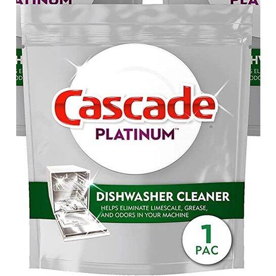 Cascade Platinum Dishwasher Cleaner Deodorizer Odor Eliminator, 1 Pac