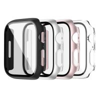 4 Pcs Tempered Glass Screen Protector Frame Type High-Definition Ultra-Thin Case for Apple Watch Series 7