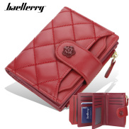 Baellerry women s wallet with coin pocket retro rhomboid embroidered PU