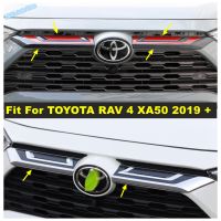 ด้านหน้า Center หม้อน้ำ Grille Grill Mouldings แผงฝาครอบ Trim Fit สำหรับ TOYOTA RAV4 RAV 4 XA50 2019-2022อุปกรณ์เสริมภายนอก