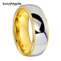 68mm Fashion Tungsten Carbide Wedding Band For Men Women Engagement Ring Lovers Jewelry Gold Steped Dome Polishing Comfort Fit