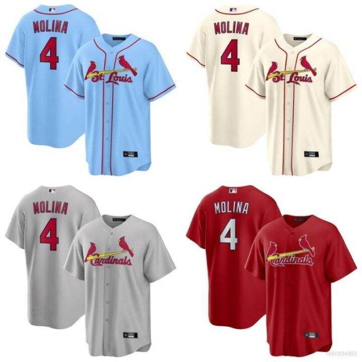 YB2 MLB St Louis Cardinals Baseball Jersey Shirts No.4 Molina Cardigan  Jersey Unisex Player Version NEW