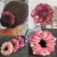 Korean version elegant and exquisite high-end double-layer silk yarn large intestine circle hair circle versatile Hair Accessories headrope