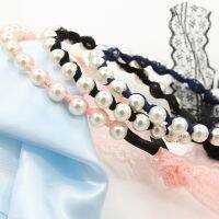 [COD] Korean version of the new pearl twining lace bow tie ribbon streamer headband hair clip accessories wholesale