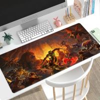 Doom Mouse Pad เกม XL Custom Home HD แผ่นรองเมาส์ขนาดใหญ่ XXL Keyboard Pad พรมกันลื่นอ่อนนุ่มสำนักงานคอมพิวเตอร์ Mouse Pad แผ่นรองโต๊ะ