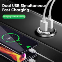 Dual USB Car Charger 200W Fast Charging Quick Charge 3.0 Metal Car Phone Charger Adapter สำหรับ Xiaomi Samsung