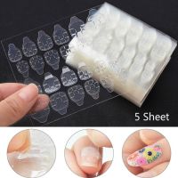 5 Sheet DIY Nail Tip Transparent Double Sided Self Adhesive Sticker Jelly Waterproof False Art Extension Glue Tool Drop Ship Adhesives Tape