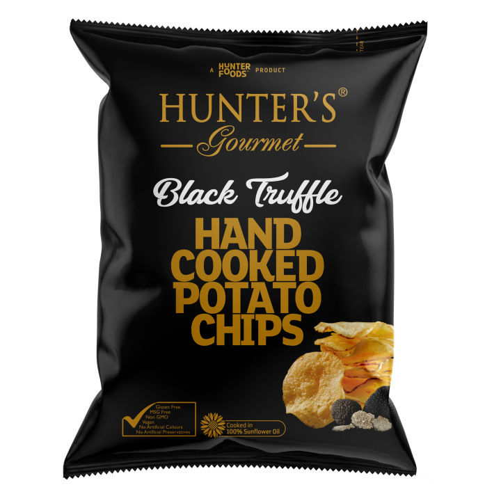 Hunters Gourmet Hand Cooked Potato Chips Black Truffle 125gm Lazada Ph