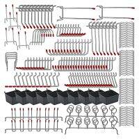 228Pcs Pegboard Hooks Assortment With Metal Hooks Sets Pegboard Bins Peg Locks For Organizing Storage System Hanger Tools