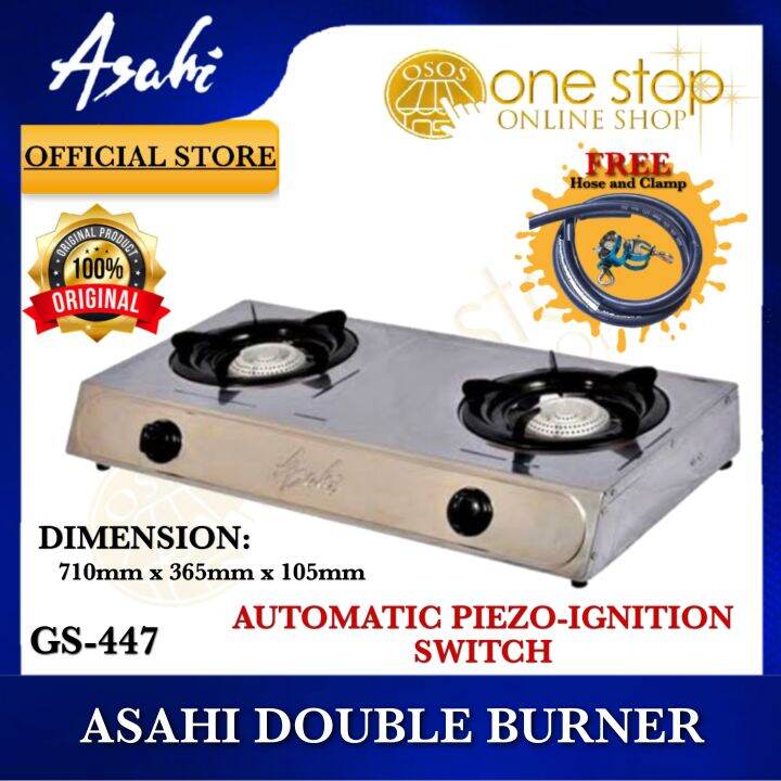 ASAHI Double Burner Gas Stove GS447 •OSOS• Lazada PH