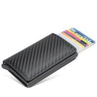 【CW】∈❆❇  New Men Credit Card Holder Mens Wallet Carbon Blocking Leather Bank Cardholder Protection Purse for