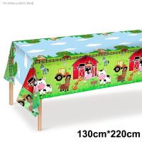 ❂ Farm Animals Party Tablecloth Farmhouse Disposable Plastic Table Cover Pig Cow Sheep Barnyard Animal Theme Birthday Party Decor