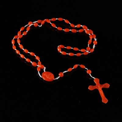[COD] สร้อยคอเรืองแสงเส้นพลาสติกสิบสี สร้อยคอพลาสติก จุด rosary Christmas Gift
