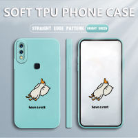 เคส Vivo V9 case Cartoon Duck สแควร์ซอฟต์ซิลิคอนฟูลเฮาส์ป้องกันการกระแทก ฝาหลังยางกันกระแทก