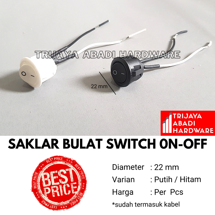 Saklar Bulat 22 Mm Switch On Off Saklar Kabel Furniture | Lazada Indonesia