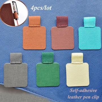 PU Leather Pen Holder Clip Adhesive Pencil Elastic Loop Notebook