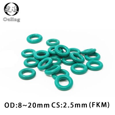 10PC Fluorine rubber Ring Green FKM O ring Seal OD8/9/10/11/12/13/14/15/16/17/18/19/20*2.5mm Thickness O-Ring Oil Gasket Washer Gas Stove Parts Access