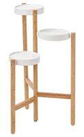 SATSUMAS Plant stand, bamboo/white, 78 cm (ซาทซูมาส ที่วางกระถางต้นไม้, ไม้ไผ่/ขาว 78 ซม. )