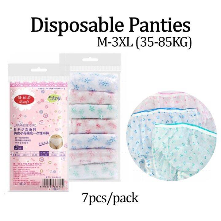 7pcspack Disposable Panties Underwear For Women Maternity Travel Bsoft Cotton Sexy Paper Seluar 4228