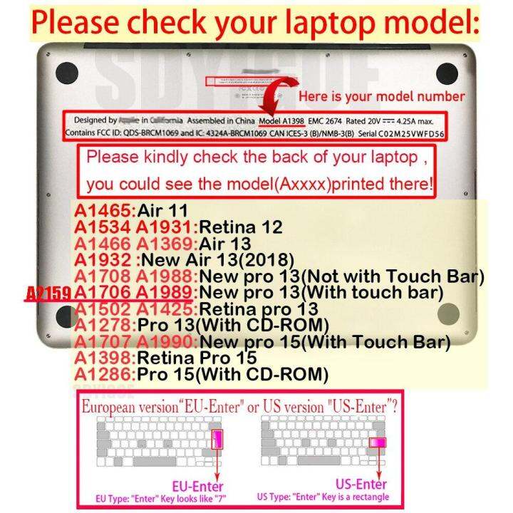 ฝาครอบ-keyboard-korea-ฟิล์มป้องกันสำหรับ-macbook-air-13-inch-ด้วย-touch-id-a1932โน้ตบุ๊คซิลิโคนปิดคีย์บอร์ด-u-s-key
