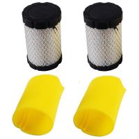 Mower Air Filters Replace for Briggs Stratton 796031 (591334 or 594201) Plus 797704 Foam Pre-Cleaner (Pack of 2)