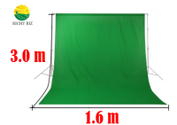 กรีนสกรีนไลฟ์สด (Green screen) ผ้าเขียวพื้นหลัง Chroma Key  1.6 X 3.0 เมตร (สินค้าไม่รวมโครงฉาก)