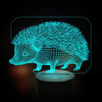 3D Hedgehog Night Light 16สีเปลี่ยน USB รีโมทคอนล LED โคมไฟตั้งโต๊ะ Decor เด็กเด็กวันเกิดคริสต์มาส Gift