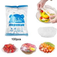 100pcs Disposable Food Cover Plastic Wrap for Fruit Bowl Cup Cap Elastic Lids Bag Home Kitchen Fresh Keeping Storage Saver