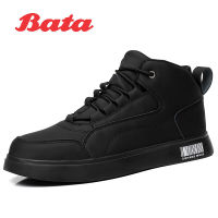 Bata ผู้ชายลำลองหนัง PU รองเท้าสบายแฟชั่นรองเท้าแบนลูกไม้ขึ้นรองเท้าขับรถสำหรับฤดูใบไม้ผลิฤดูใบไม้ร่วง