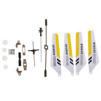 Full Set Replacement Parts for S107 RC Helicopter, Main Blades, Main Shaft,Tail Decorations, Tail Props, , Gear Set,Connect Buckle-Yellow Set- A