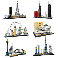 Architecture Paris Dubai London Sydney Chicago Shanghai Building Blocks Kit Bricks Classic City Model Kid Toys For Children Gift