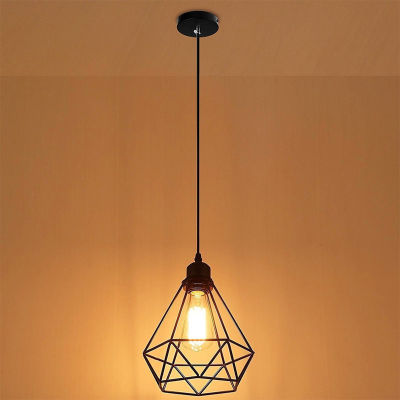 Geometric Pendant Metal Lamp Guard R Vintage Pendant Light Shade Iron Cage CLH8