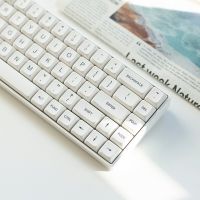 1 Set  Milk Theme Key Caps For MX Switch Mechanical Keyboard PBT Dye Subbed Bee Japanese Minimalist White Keycaps XDA