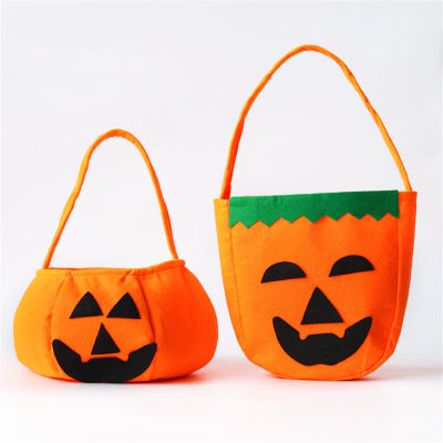 Trick-or-treat Bag Festive Pumpkin Bag Three-dimensional Pumpkin Bag Portable Halloween Props Basket Halloween Pumpkin Bag