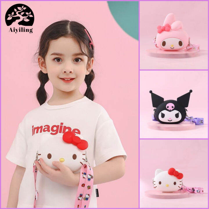 Kids Bag Girls Sanrio Silicone Shoulder Messenger Bag Kuromi Melody 