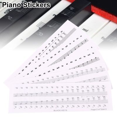 ‘【；】 32/37/54/61/88 Key Piano Stickers PVC Transparent Piano Keyboard Piano Stave Electronic Keyboard Name Note Sticker Accessories