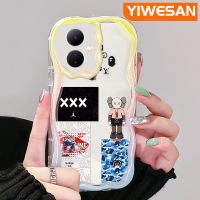 YIWESAN เคสสำหรับ VIVO Y76 Y76s Y74s 5G,Y36 Y77 Y77E 5G Y78 Y78 5G + 5G IQOO Z6 Lite 5G เคสแนวโน้มแฟชั่นหุ่นยนต์สุดเท่สตรีทลวดลายโค้งขอบโค้งเคสใสเคสมือถือฝาครอบป้องกันใสเนื้อครีมใส