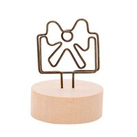 Multiple Styles Wooden Wire Shape Photo Clip Table Number Stand Desktop Decoration Metal Place Card Holders Party Supplies Clips Pins Tacks