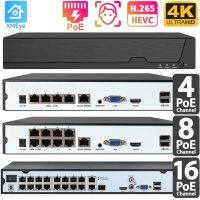 4K 8MP Poe NVR เครื่องตรวจจับใบหน้ากล้อง,เครื่องบันทึกเครือข่ายตรวจจับใบหน้าของ8CH 16CH ระบบ CCTV สำหรับความปลอดภัยในบ้านเครื่องบันทึกวีดีโอ