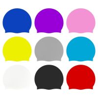 Silicone Swimming Caps For Women Waterproof Men Swim Cap Latex Cover Ears Protection Large Diving Hat High Elastic Swim Pool Hat