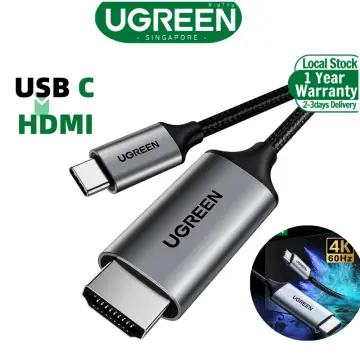 UGREEN 4K 60Hz USB C to HDMI Cable Right Angle 4K USB Type C HDMI Adapter  Cable to Connect Laptop to Monitor Thunderbolt 3 Compatible for iPad Mini  6