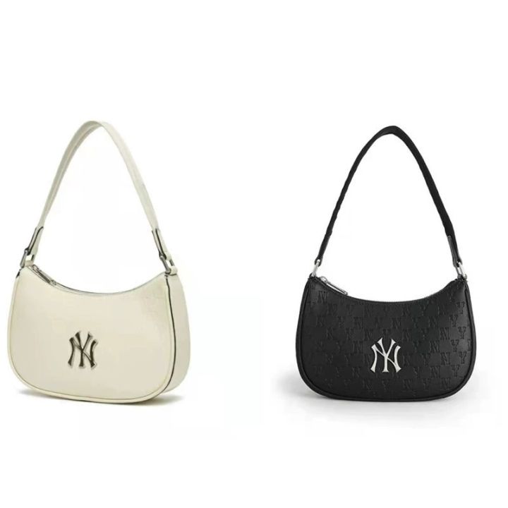 NY Yankees Monogram Embos Hobo Bag Black