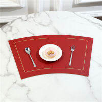 Double Sided Color Leather Table Mats Western Placemats Waterproof Insulation Creative Household