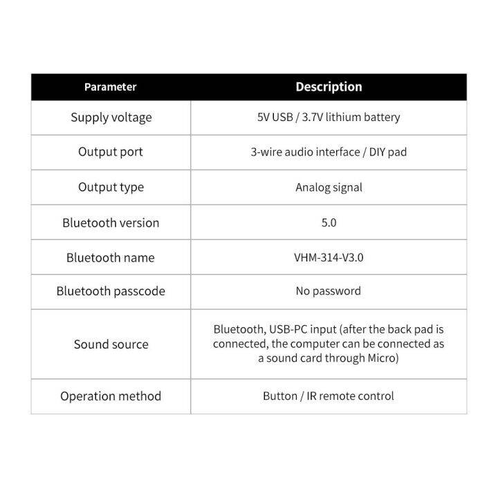 v3-0-bluetooth-audio-receiver-board-vhm-314-bluetooth-5-0-mp3-lossless-decoder-board-with-eq-mode-and-ir-control