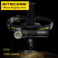 NITECORE แบตเตอรี่ UT32ไฟฉายติดศีรษะกลางแจ้ง1100ลูเมนวิ่งของแท้ไฟฉายคาดศีรษะ Led 18650แหล่งไฟสองดวงแสงสีขาวนวล