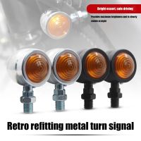 2Pcs สัญญาณไฟเลี้ยวรถจักรยานยนต์เลนส์สีเหลือง Retro LED ไฟกะพริบสำหรับมอเตอร์ไซด์