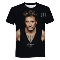 Johnny Hallyday ผู้ชายผู้หญิง Graphic Tees หลวมฤดูร้อนเสื้อผ้า Harajuku VINTAGE shir TEE เสื้อ streetweart