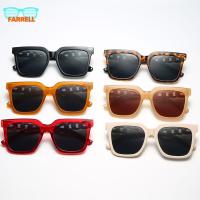 FARRELL หรูหรา เกาหลี เดินทาง การ UV400 สีวุ้น การดูแลวิสัยทัศน์ แว่นกันแดดทรงสี่เหลี่ยม แว่นตากันแดดสำหรับผู้ชาย แว่นตาผู้หญิง แว่นตากันแดดป้องกันรังสียูวี