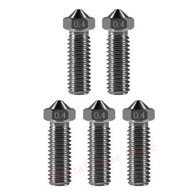 ۩ 5Pcs E3D V5 V6 Hardened Steel 0.4mm Volcano Nozzles for J-Head Hotend Extruder 3D Printer 1.75mm Filament